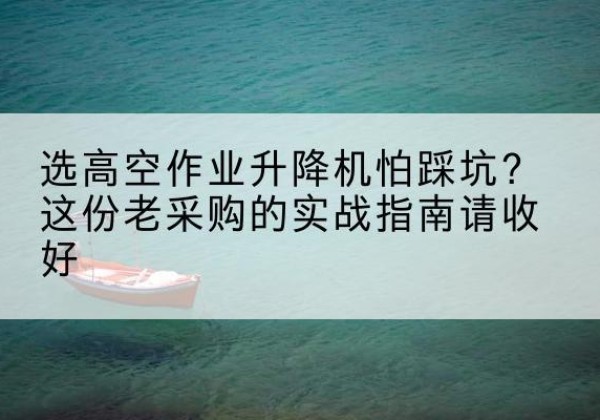 江门高空作业升降机厂家推荐-选高空作业升降机怕踩坑？这份老采购的实战指南请收好